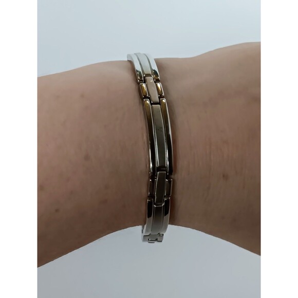 Unisex Silvertone Magnetic Therapy Bracelet 8 in - Picture 8 of 9